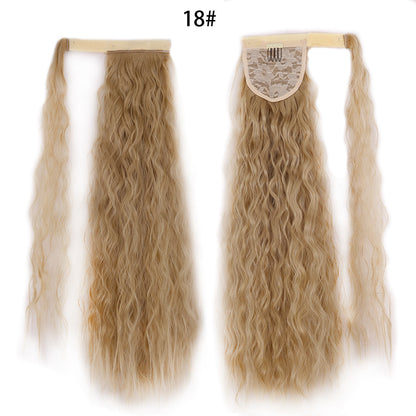 Ponytail Wig Water Wave Velcro Banding Chemical Fiber High Temperature Silk